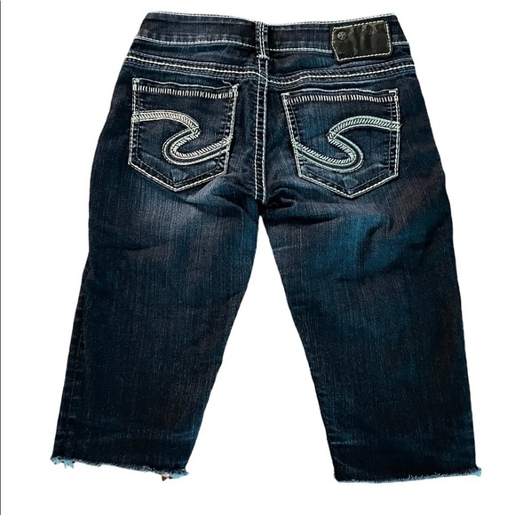 SILVER WOMENS CUTOFF JEAN SHORTS SIZE 25 - Picture 2 of 11